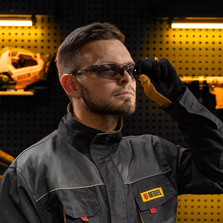 Очки защитные открытые Denzel 89200, поликарбонатные, дымчатая линза купить в Сургуте