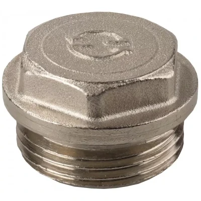 Заглушка GENERAL FITTINGS, 6-ти гранная головка с прижимной шайбой, латунь, наружная резьба, 1" 51100-1