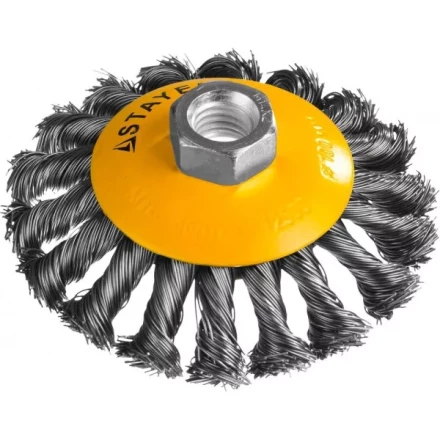 STAYER &quot;PROFESSIONAL&quot;. Щетка коническая для УШМ, жгутированная стальная проволока 0,5мм, 100ммхМ14 35135-100 купить в Сургуте