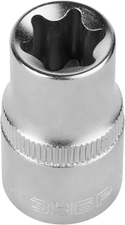 Головка торцовая ЗУБР "МАСТЕР" (1/2"), Cr-V, E-TORX, хроматированное покрытие, E18 27719-18 купить в Сургуте