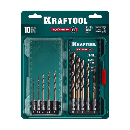 Набор сверл по металлу, хвостовик НЕХ-1/4, сталь М35-Со5% 29652-H10 купить в Сургуте