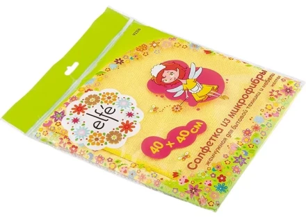 Салфетка из микрофибры жемчужная для бытовой техники и мебели желтая 400х400 мм Elfe 92316 купить в Сургуте