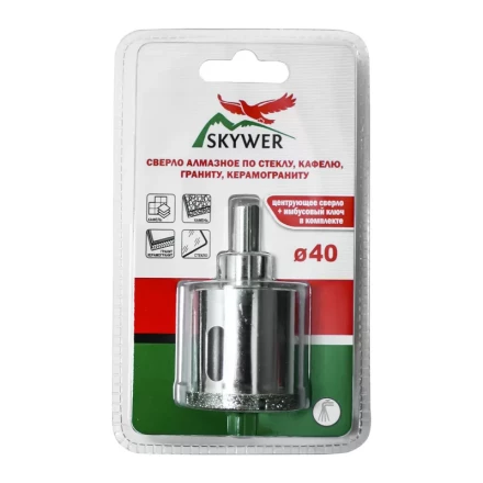Сверло алмазное 40 мм (кафель,стекло,гранит,керамогранит) SKYWER купить в Сургуте