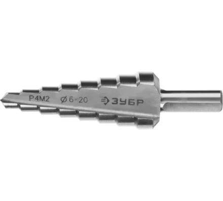 ЗУБР 6-20 мм, 8 ступеней, сталь Р4М2, ступенчатое сверло (29665-6-20-8) купить в Сургуте