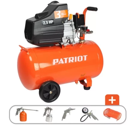 Компрессор масляный поршневой прямой привод PATRIOT EURO 50-260K набор KIT 5B купить в Сургуте