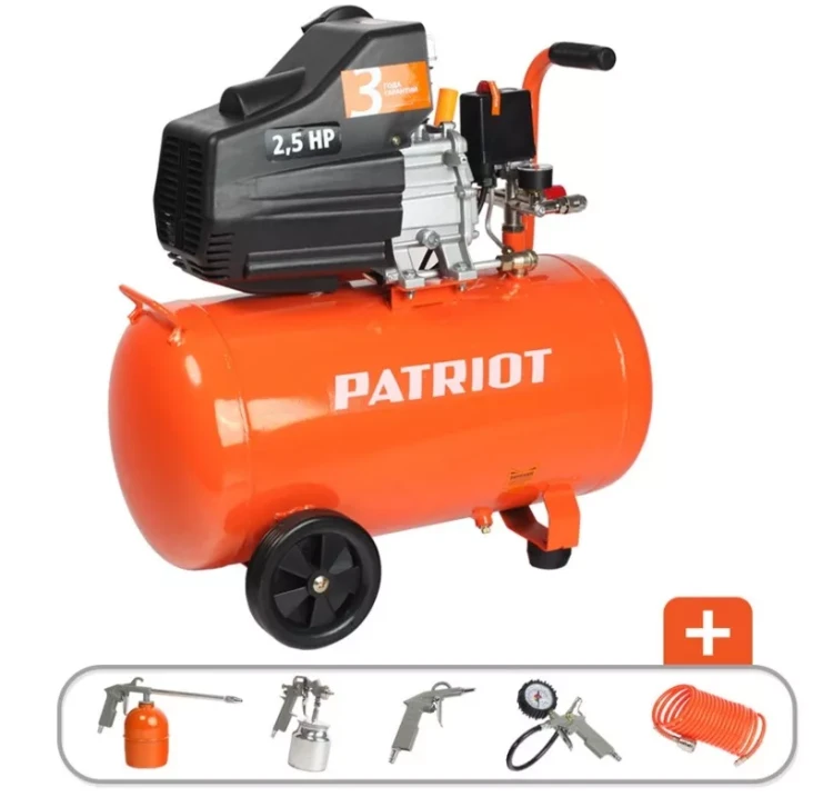 Компрессор масляный поршневой прямой привод PATRIOT EURO 50-260K набор KIT 5B купить в Сургуте