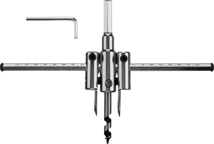 Сверло ЗУБР &quot;МАСТЕР&quot; регулируемое по дереву, двухрезцовое &quot;Балеринка&quot;, d=40-200мм, 1-30мм, в блистере 29440-200 купить в Сургуте