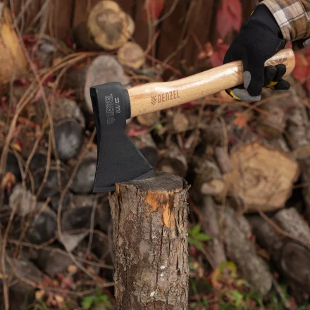 Топор, 800 г Denzel 21633, кованый, буковое топорище купить в Сургуте