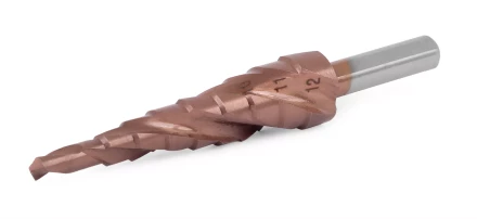 Ступенчатое сверло MESSER HSS CO 4-12х9 с кобальтовым покрытием и тремя спиральными канавками. купить в Сургуте