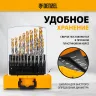 Набор сверл по металлу Denzel 723003, 1-10 мм, Р6М5-TiN, Golden Tip, 19 шт купить в Сургуте