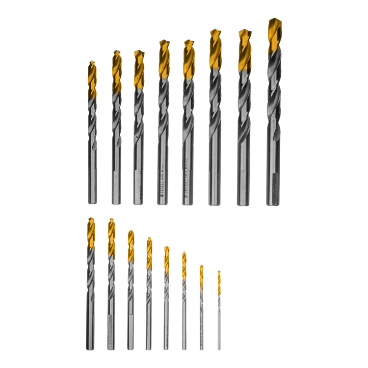 Набор сверл по металлу Denzel 723003, 1-10 мм, Р6М5-TiN, Golden Tip, 19 шт купить в Сургуте