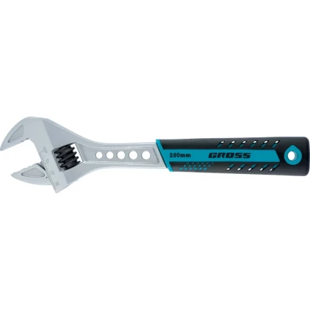 Ключ разводной 250 мм CrV двухкомпонентная ручка GROSS 15562 купить в Сургуте