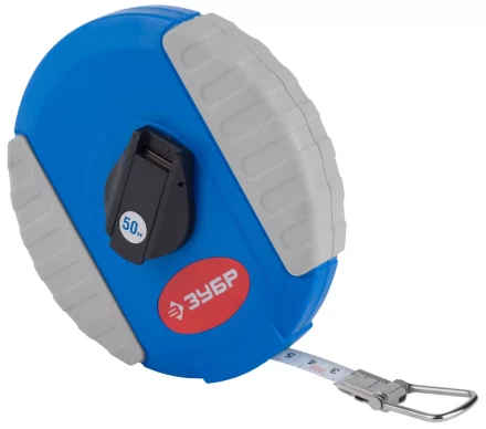 Мерная лента ЗУБР &quot;ЭКСПЕРТ&quot;, стальное полотно с нейлоновым покрытием, двухкомпонентный ударопрочный корпус, 50м 34165-50_z01 купить в Сургуте