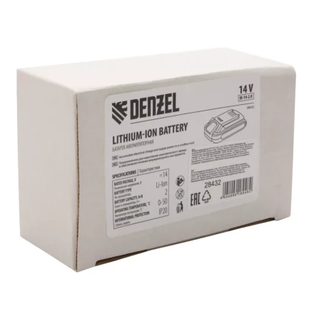 Батарея аккумуляторная Denzel IB-14-2.0, Li-Ion, 14 В, 2.0 А/ч 28432 купить в Сургуте