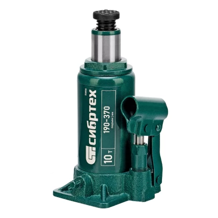 Домкрат гидравлический бутылочный Сибртех 50806, 10 т, 190-370 мм купить в Сургуте