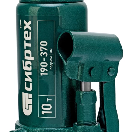 Домкрат гидравлический бутылочный Сибртех 50806, 10 т, 190-370 мм купить в Сургуте