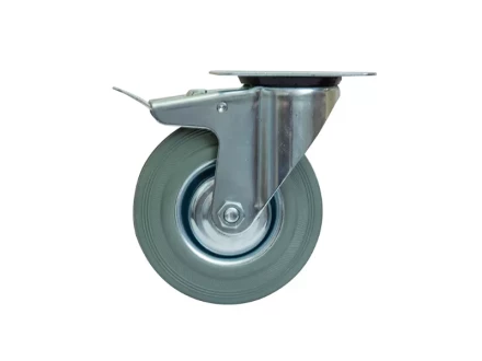 Колесо поворотное серая резина SCB 93 f 75 мм с тормозом 1027212 купить в Сургуте