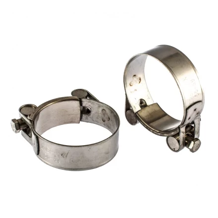 Хомуты металлические силовые 56-59 мм ширина 22 мм шарнирный W4 2 шт Сибртех 475433 купить в Сургуте