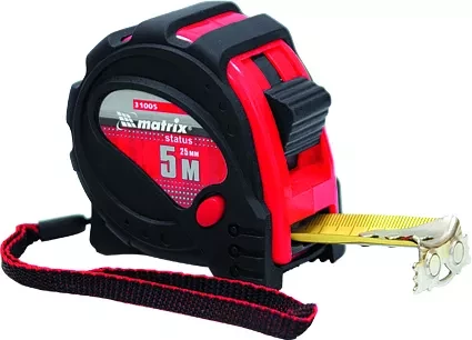 Рулетка Status magnet 3 fixations 5 м х 25 мм обрезиненный корпус зацеп с магнитом  MATRIX 31005 купить в Сургуте