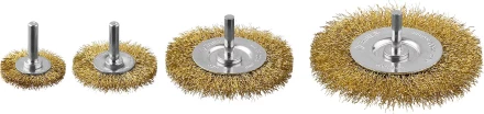 ЗУБР &quot;ПРОФЕССИОНАЛ&quot;. Набор щеток дисковых для дрели, витая стальная латунированная проволока 0,3мм, 4 шт 3521-H4_z03 купить в Сургуте