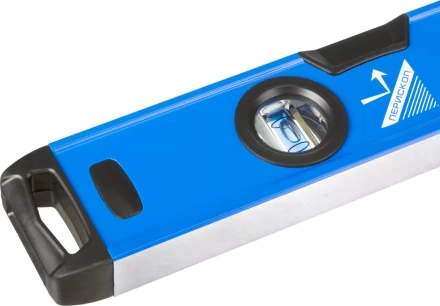 Уровень  ЗУБР &quot;ЭКСПЕРТ&quot; &quot;УСП - 2&quot;коробчатый усилен, 2 фрезерован баз поверхности, 3 ампулы, крашенный, с ручками, 100см 34587-100 купить в Сургуте