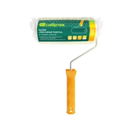 Валик &quot;Фасадные работы&quot;,180 мм, ворс 18 мм, D 48 мм, D ручки - 6 мм, полиакрил,полиэстер Сибртех 80206 купить в Сургуте