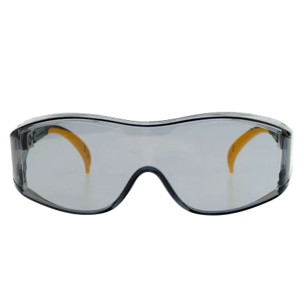 Очки защитные открытые Denzel 89203, поликарбонатные, увеличенная дымчатая линза, регулируемые дужки купить в Сургуте