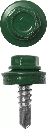 Саморезы ЗУБР &quot;ПРОФЕССИОНАЛ&quot; окраш., RAL 6002 зелен. лист, для крепл. кров. матер. к металл. констр., 5.5x25мм, 1800шт 4-300310-55-025-6002 купить в Сургуте