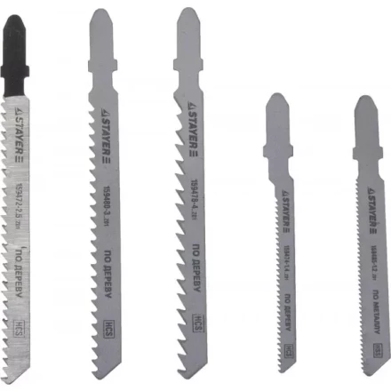 Набор STAYER &quot;STANDARD&quot; Полотна &quot;ХОББИ №1&quot; для эл. лобзика, по металлу, EU-хвост., 5шт 159488-H5_z01 купить в Сургуте