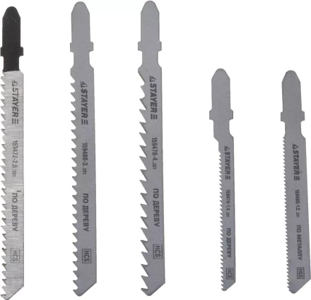 Набор STAYER &quot;STANDARD&quot; Полотна &quot;ХОББИ №1&quot; для эл. лобзика, по металлу, EU-хвост., 5шт 159488-H5_z01 купить в Сургуте