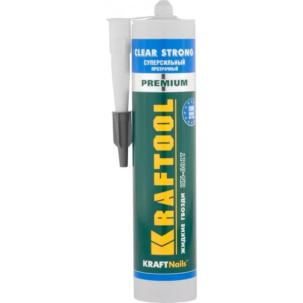 Клей монтажный KRAFTOOL KraftNails Premium KN-601T, суперсильный, прозрачный, 310мл 41342 купить в Сургуте
