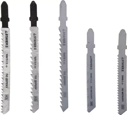 Набор STAYER &quot;STANDARD&quot; Полотна &quot;ХОББИ №2&quot; для эл. лобзика, по металлу, EU-хвост., 5шт 159489-H5_z01 купить в Сургуте