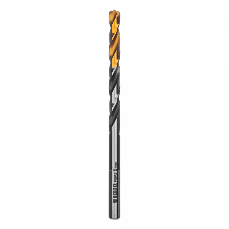 Сверло спиральное по металлу Denzel 5 x 86мм, Р6М5, Golden Tip, многогранная заточка, 718276 купить в Сургуте