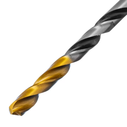 Сверло спиральное по металлу Denzel 5 x 86мм, Р6М5, Golden Tip, многогранная заточка, 718276 купить в Сургуте