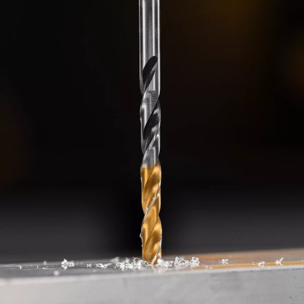 Сверло спиральное по металлу Denzel 5 x 86мм, Р6М5, Golden Tip, многогранная заточка, 718276 купить в Сургуте