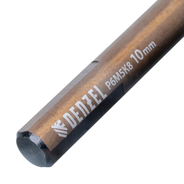 Набор сверл по металлу Denzel 723008, 1-10 мм, Р6М5К8-TiN, Golden Tip, 19 шт купить в Сургуте