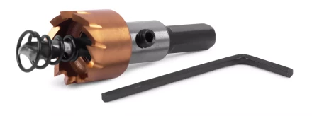 HSS-TiN коронка MESSER  17мм с центр. сверлом и толкающей пружиной для  лист. материала  до 2 мм ц/х купить в Сургуте