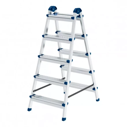 Стремянка двухсторонняя 5 ступеней сталь профиль стальные ступени Сибртех 97985 купить в Сургуте