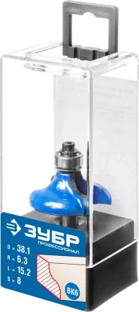 ЗУБР 38.1 x 15 мм, радиус 6.3 мм, фреза кромочная калевочная №8, Профессионал (28710-38.1) купить в Сургуте