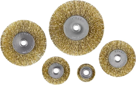 ЗУБР &quot;ПРОФЕССИОНАЛ&quot;. Набор щеток дисковых для дрели, витая стальная латунированная проволока 0,3мм, 5 шт 3521-H5_z02 купить в Сургуте