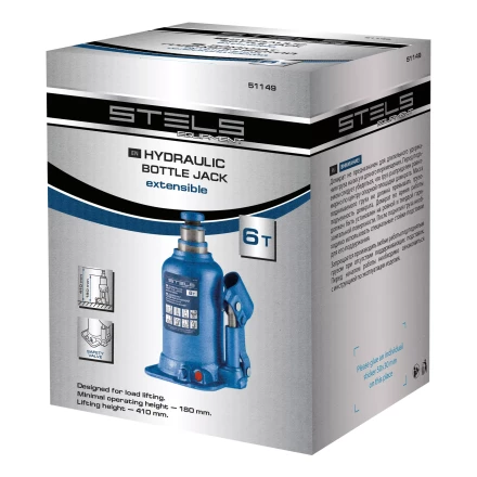 Домкрат гидравлический бутылочный телескопический Stels 51149, 6 т, подъем 180-410 мм 51149 купить в Сургуте