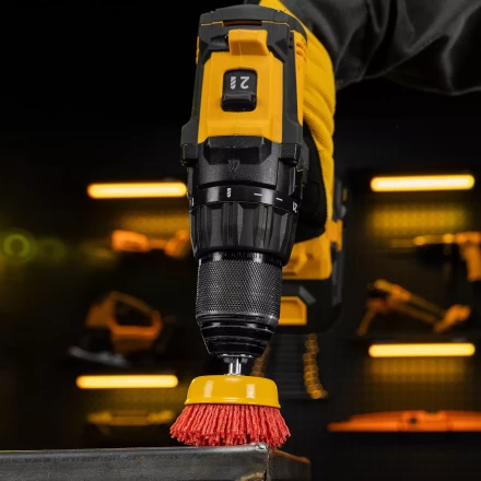 Щетка для дрели Denzel, 65 мм, Чашка, со шпилькой, нейлоновая щетина, 74435 купить в Сургуте