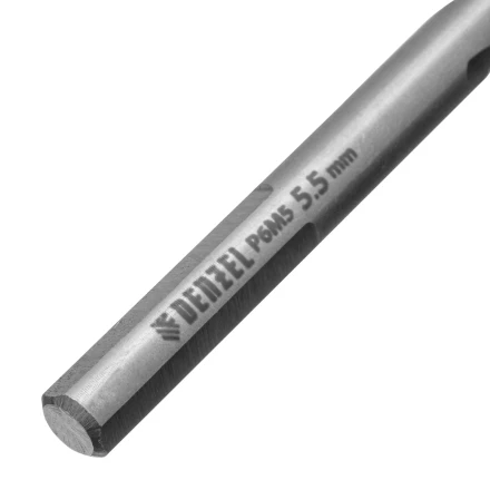 Сверло спиральное по металлу Denzel 5,5 x 93мм, Р6М5, Golden Tip, многогранная заточка, 718277 купить в Сургуте