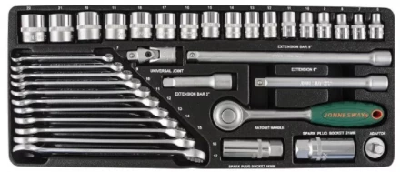 Набор головок торцевых 3/8&quot;DR 6-22мм ключи комбинированные 7-17мм 36предметов Jonnesway S04Н3536S 47394 купить в Сургуте