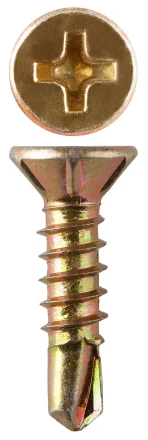 Саморезы ЗУБР &quot;МАСТЕР&quot; со сверлом для оконного профиля, жёлтопассивированные, 3.9x32мм, 6500шт 4-300230-39-032 купить в Сургуте