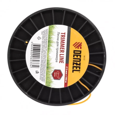 Леска для триммера круглая  2,0 мм 190 м на Din катушке Россия Denzel 96133 купить в Сургуте