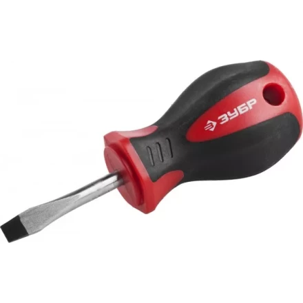 Отвертка ЗУБР &quot;МАСТЕР&quot;, &quot;STUBBY&quot; ( бочка ), Cr-v, эргономичная двухкомпонентная рукоятка, SL4,7x38мм 25061-38-4.7_z02 купить в Сургуте