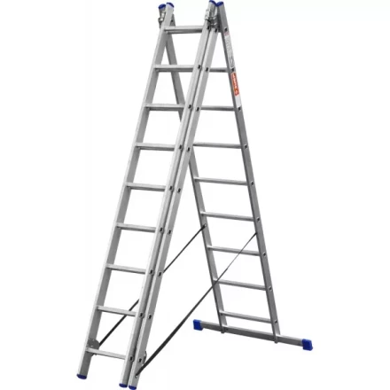 Лестница ЗУБР универсальная, трехсекционная со стабилизатором, 9 ступеней 38831-09 купить в Сургуте