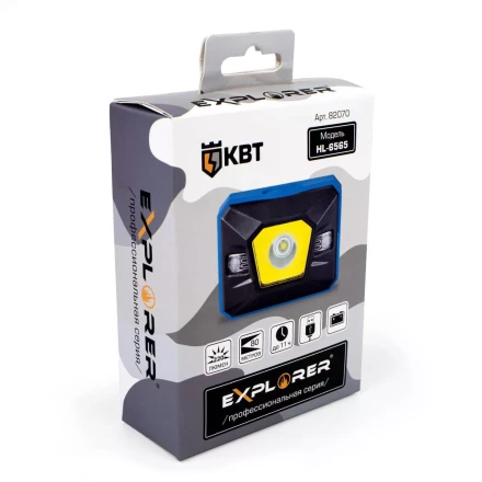 Фонарик налобный светодиодный со встроенным аккумулятором КВТ HL-6565 (82070) купить в Сургуте