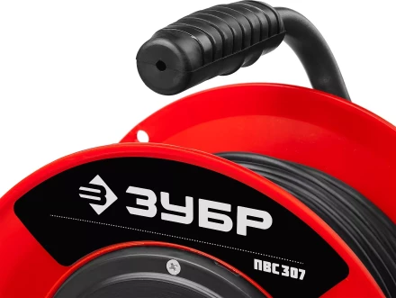 Удлинитель на катушке &quot;ПВС 307&quot;, 50 м, 2500 Вт, 4 гнезда, ПВС 3х0,75 кв мм, ЗУБР 55083-50 купить в Сургуте